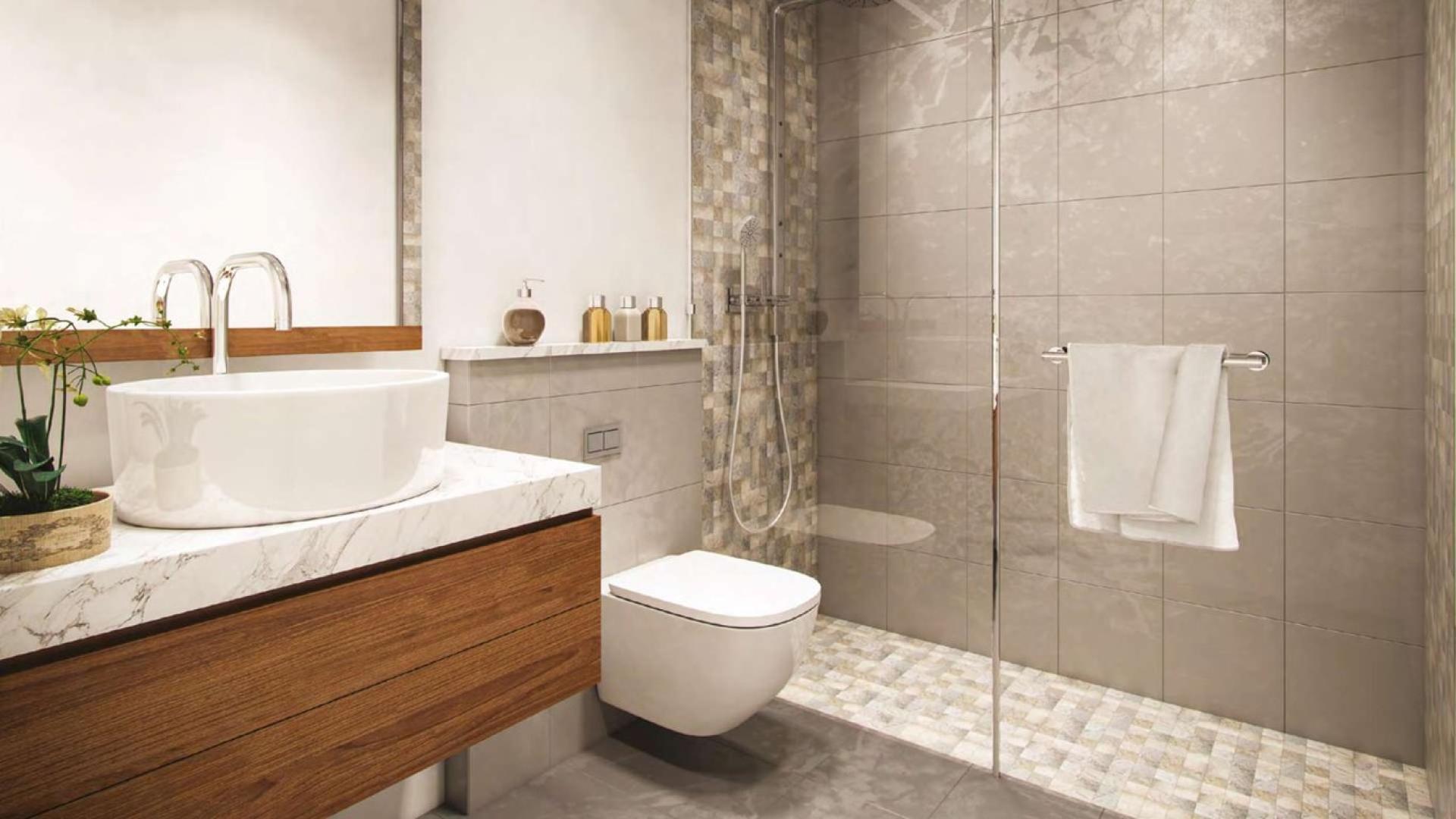 Modern one-bedroom apartment building exterior in Azizi Riviera 26, Meydan One community