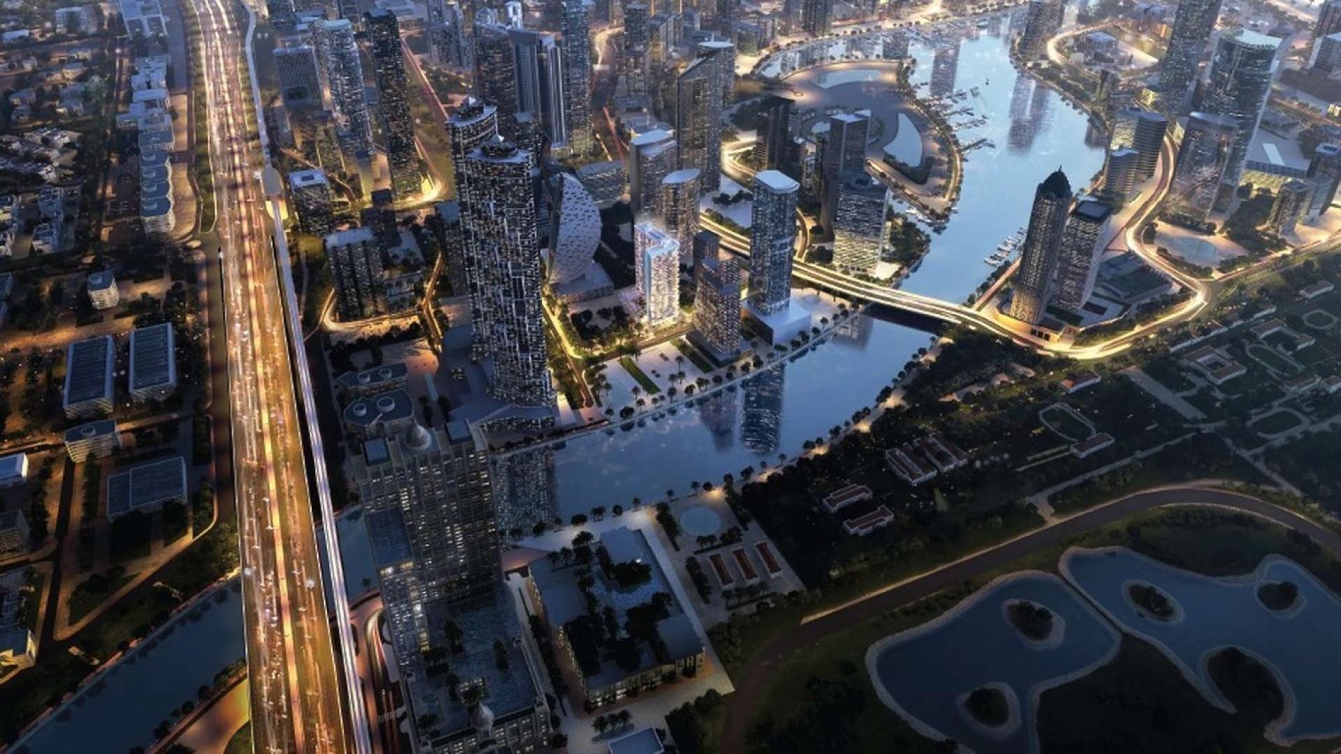 Modern living room in luxury 1-bedroom apartment, Merano Tower, Business Bay, for sale