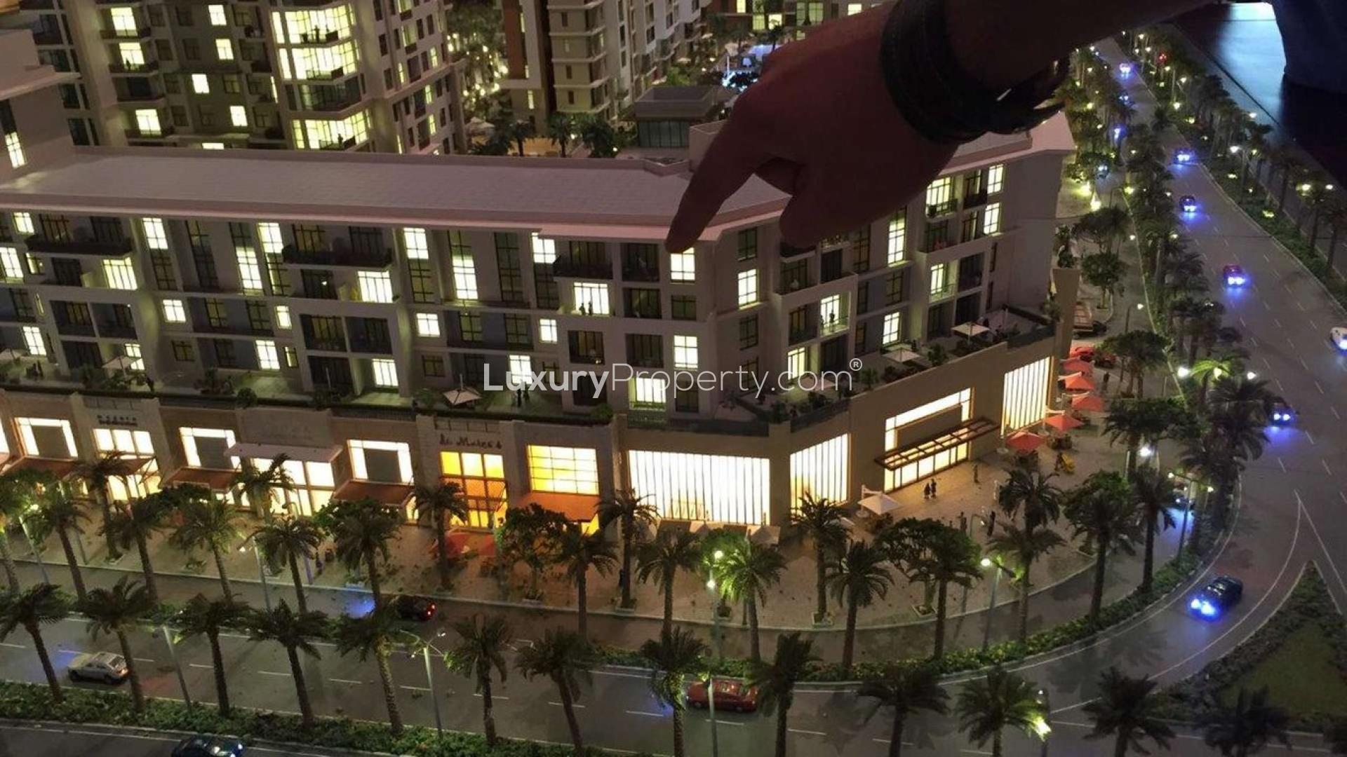 Stylish Warda Apartments exterior in Dubai Town Square, one-bedroom for sale