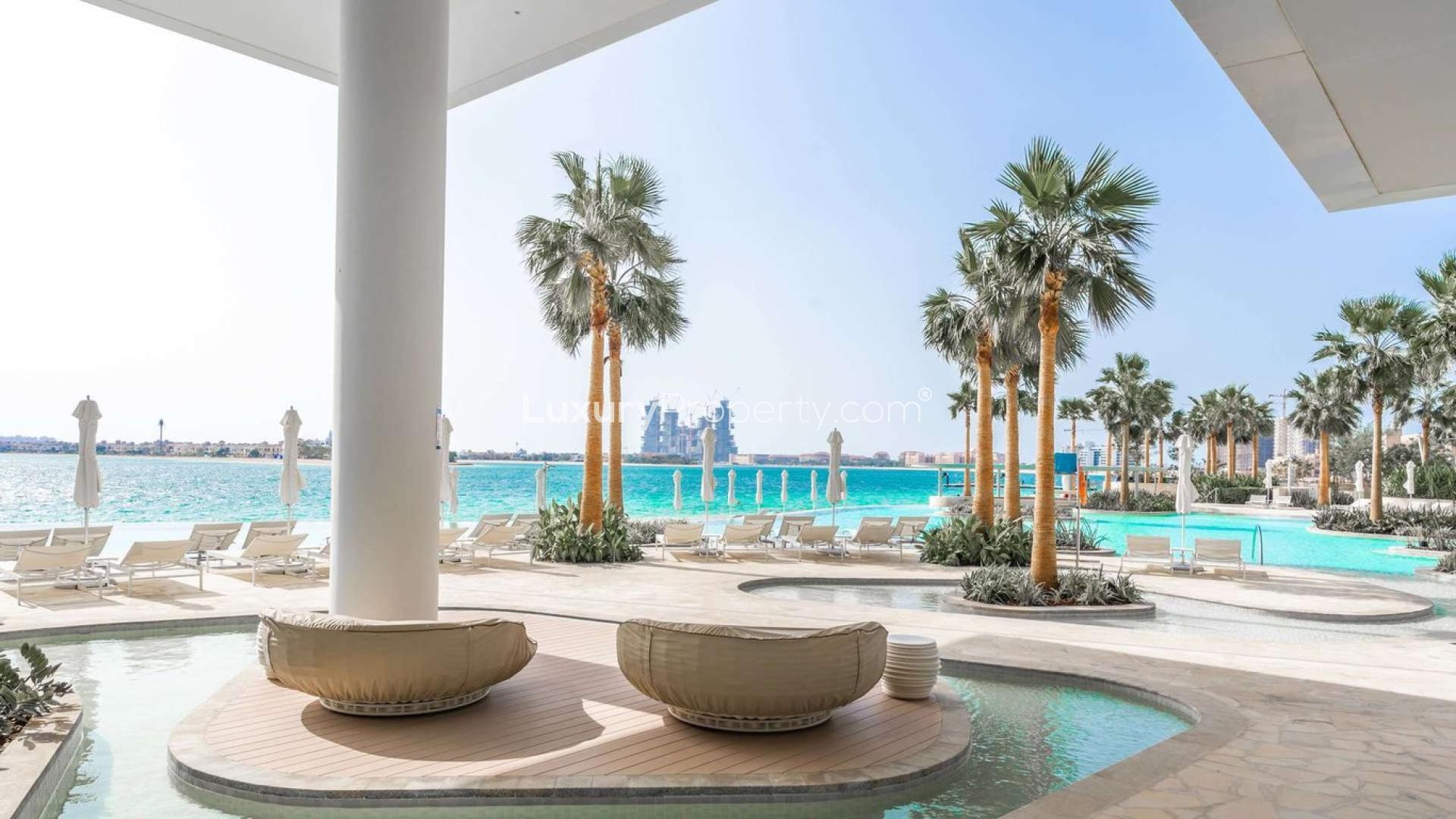 Penthouse living room at Serenia Residences, Palm Jumeirah with stunning sea views