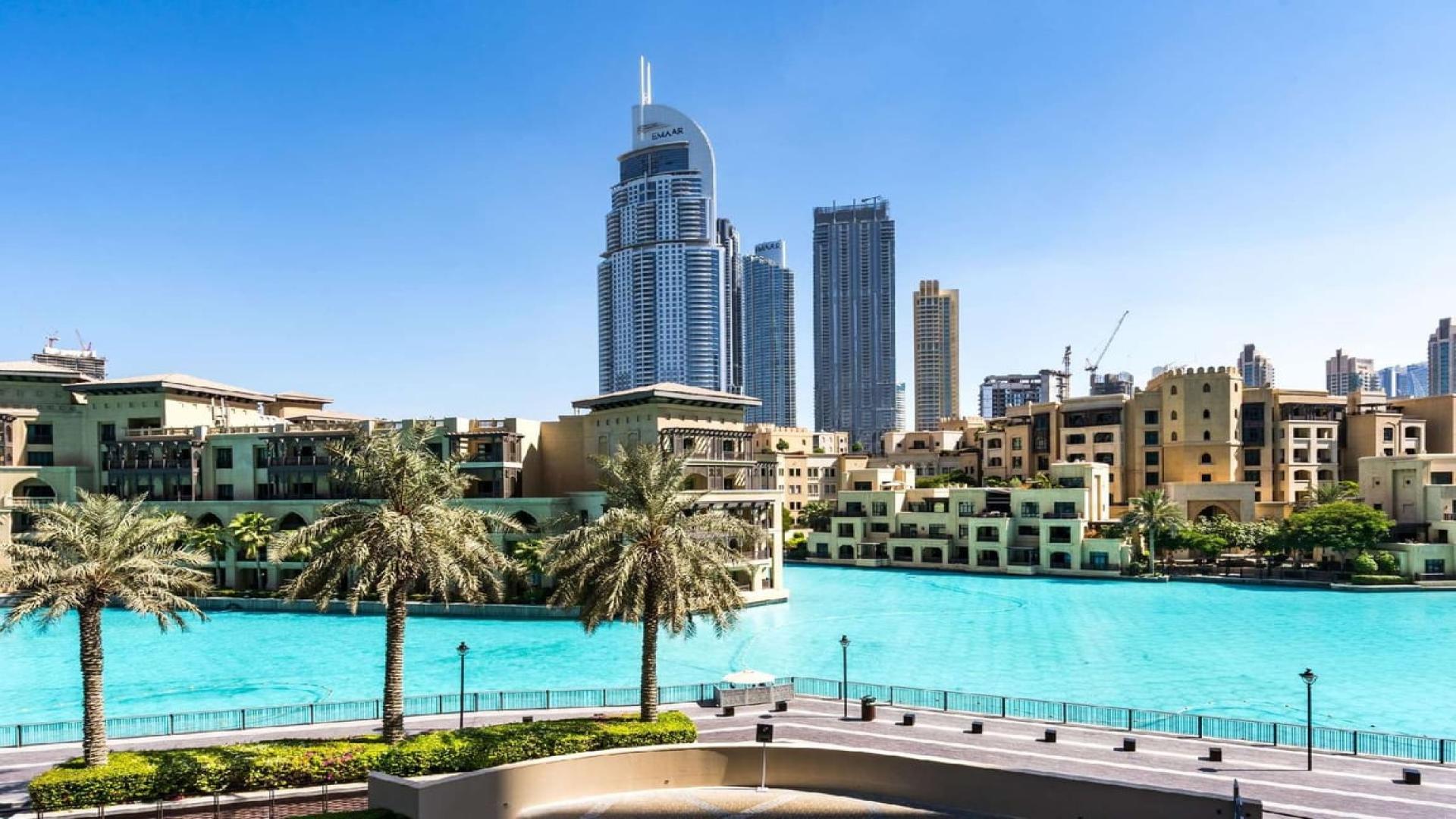 Luxury living room in 1-bedroom Burj Residences apartment, Downtown Dubai with elegant decor