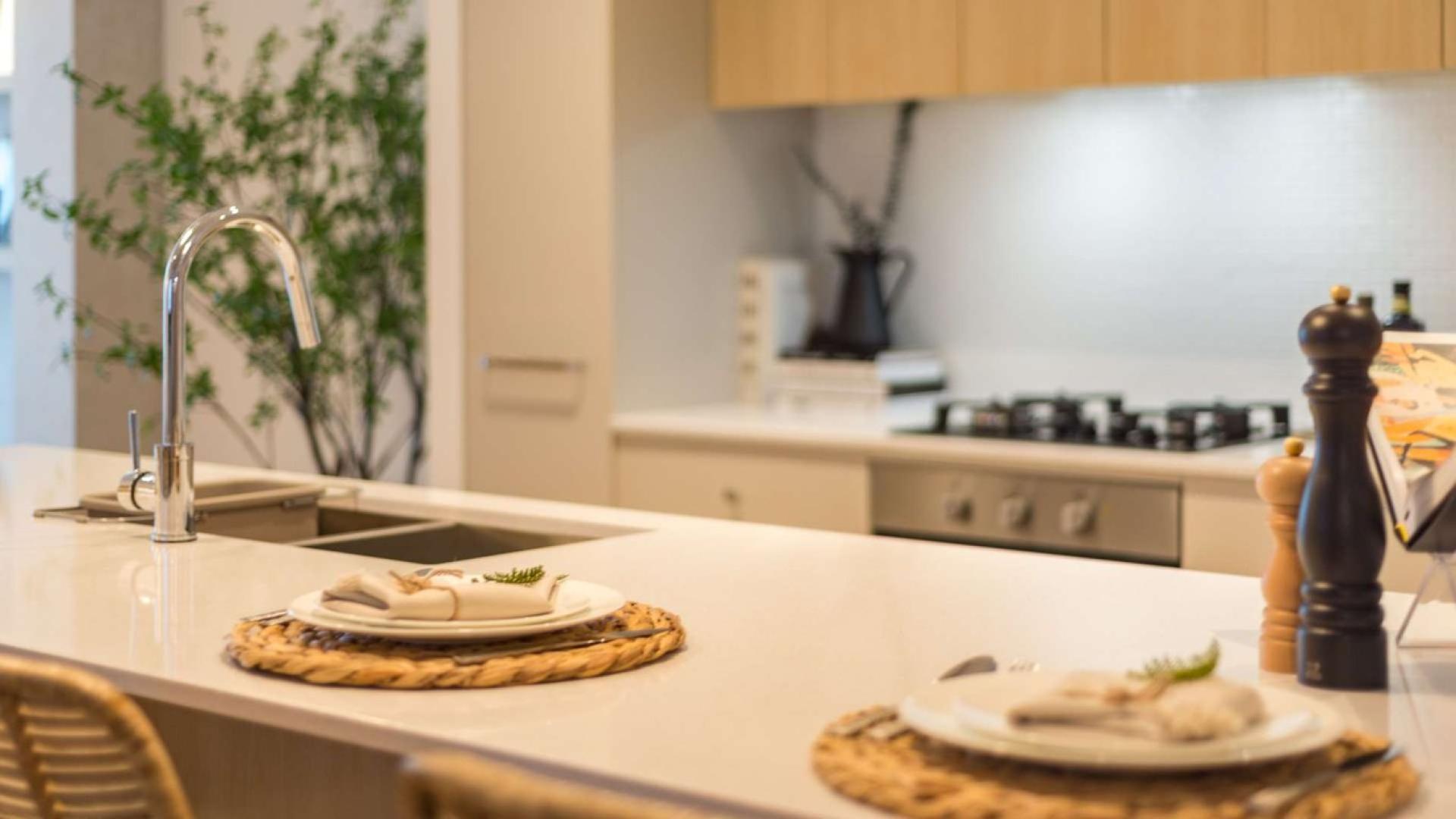 Corner unit apartment dining area with modern decor, Jumeirah Village Circle, The Sloane
