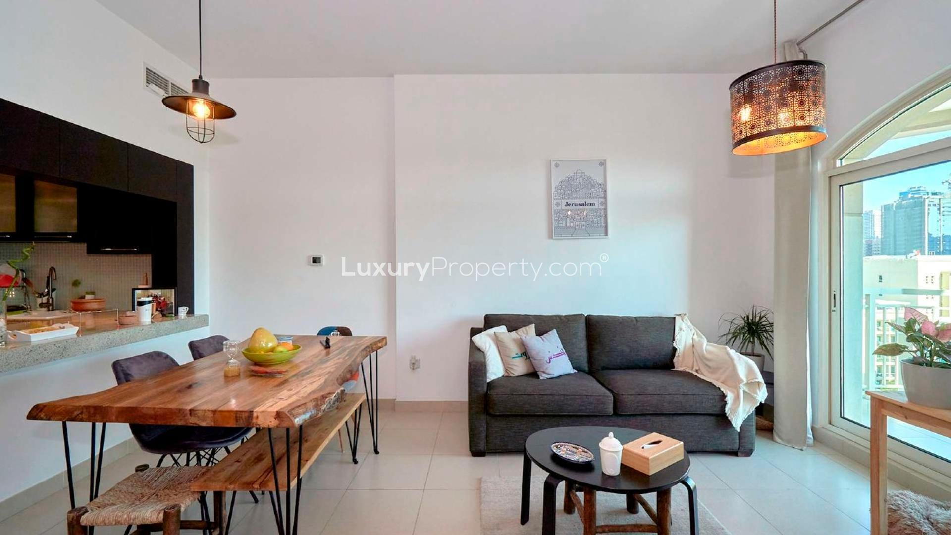 Cozy living room in one-bedroom apartment, Mosela Waterside Residences, The Views, for sale