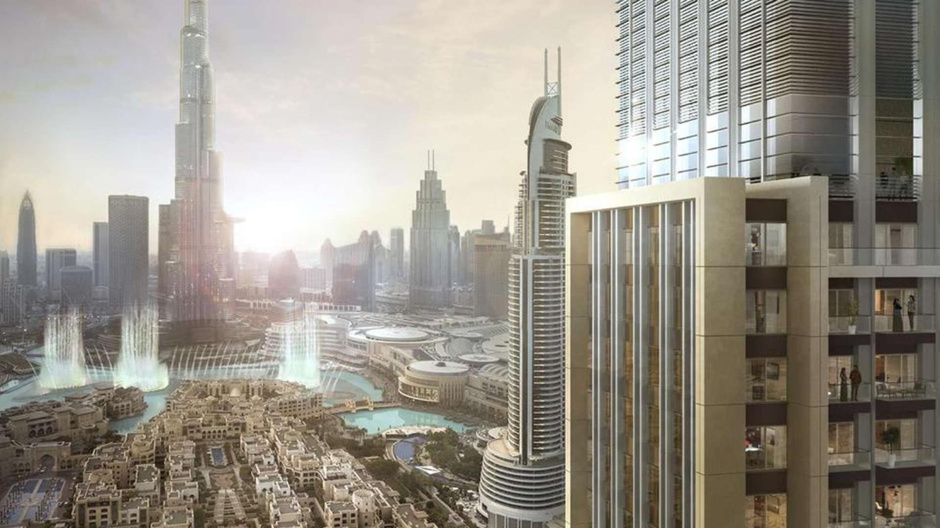 Luxurious lounge area with city view at Burj Royale, Downtown Dubai apartment development