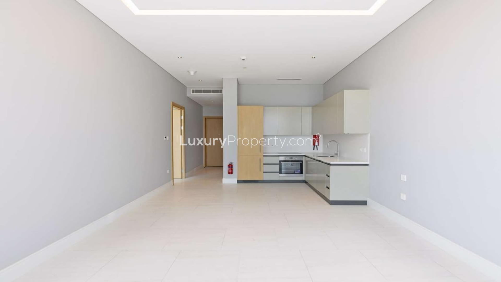 Balcony view from simplex apartment overlooking Downtown Dubai in SLS Dubai Hotel & Residences