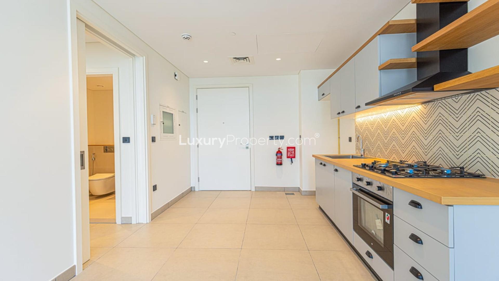 Balcony view from brand new apartment in Socio Tower, Dubai Hills Estate