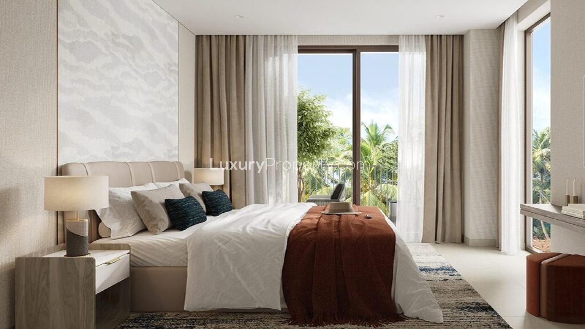 Luxurious living room with elegant decor in Dubai Creek Harbour apartment, Cedar sub-community