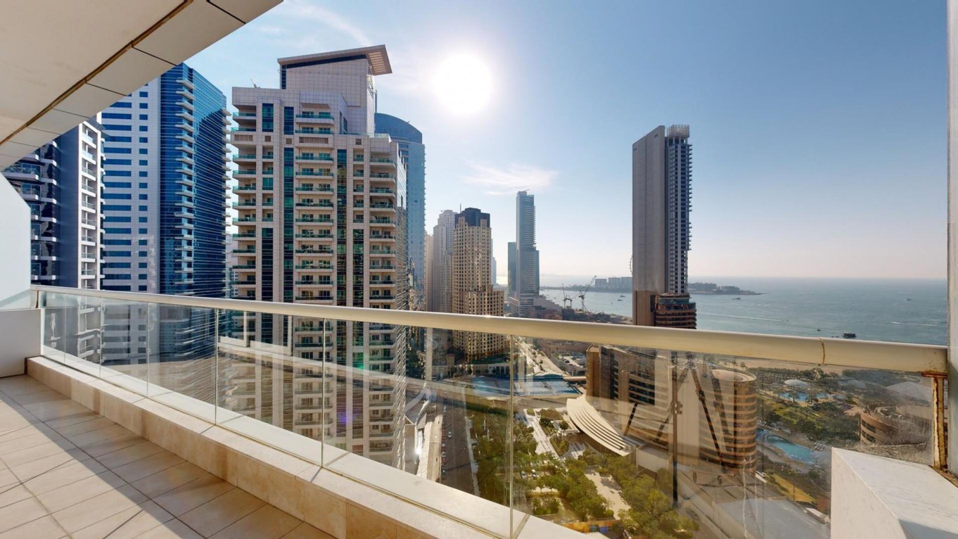 Panoramic sea views from balcony at Botanica Tower apartment in Dubai Marina for sale
