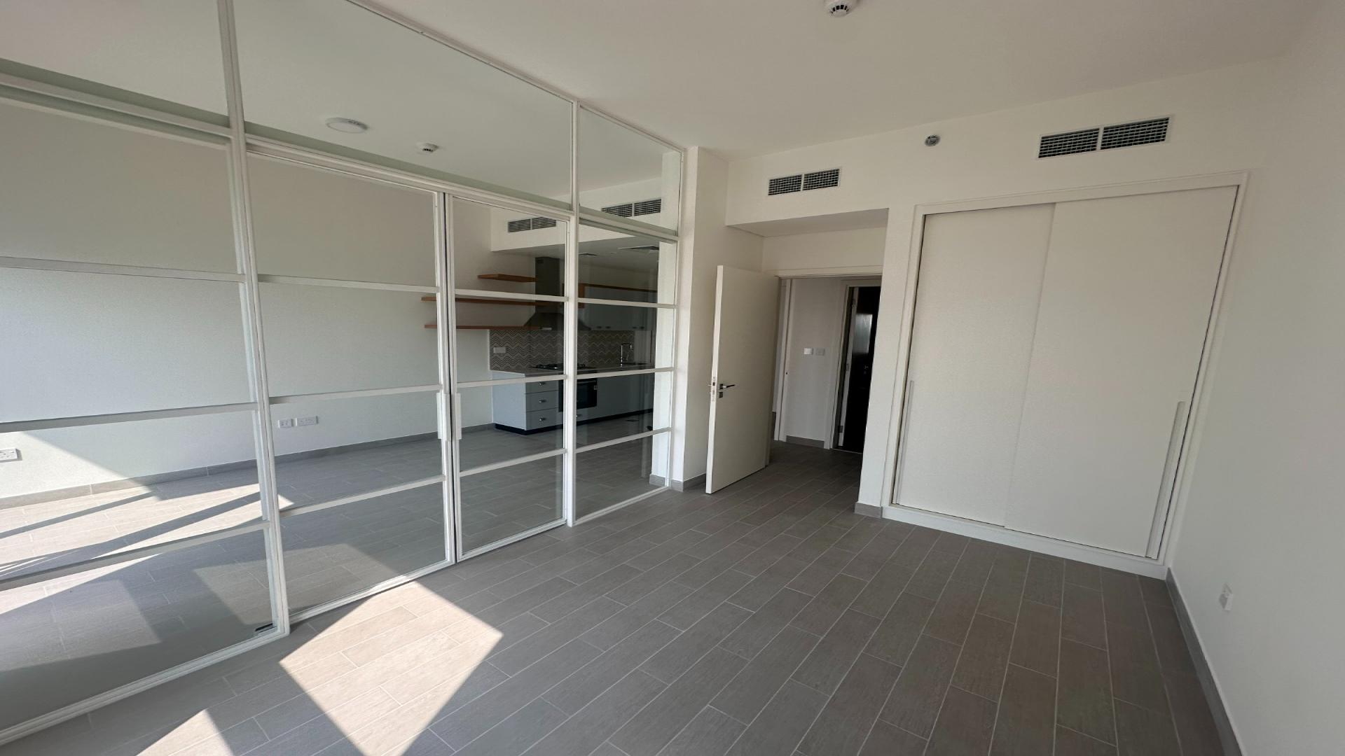 Modern kitchen in 1-bedroom apartment, Dubai Hills Estate, Golfville. Available for sale now