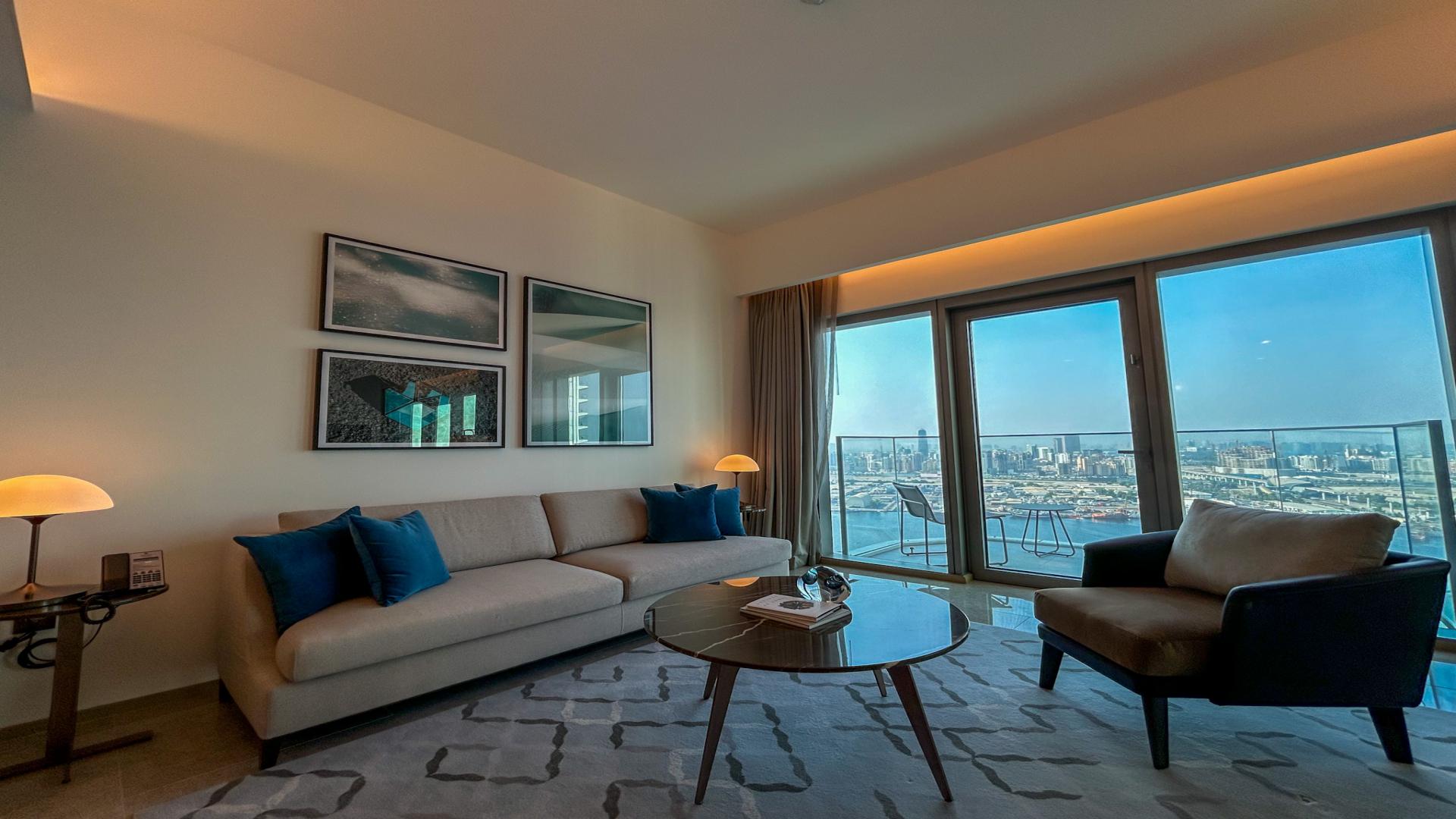 View of Dubai Creek Harbour's Address Harbour Point with park and skyline