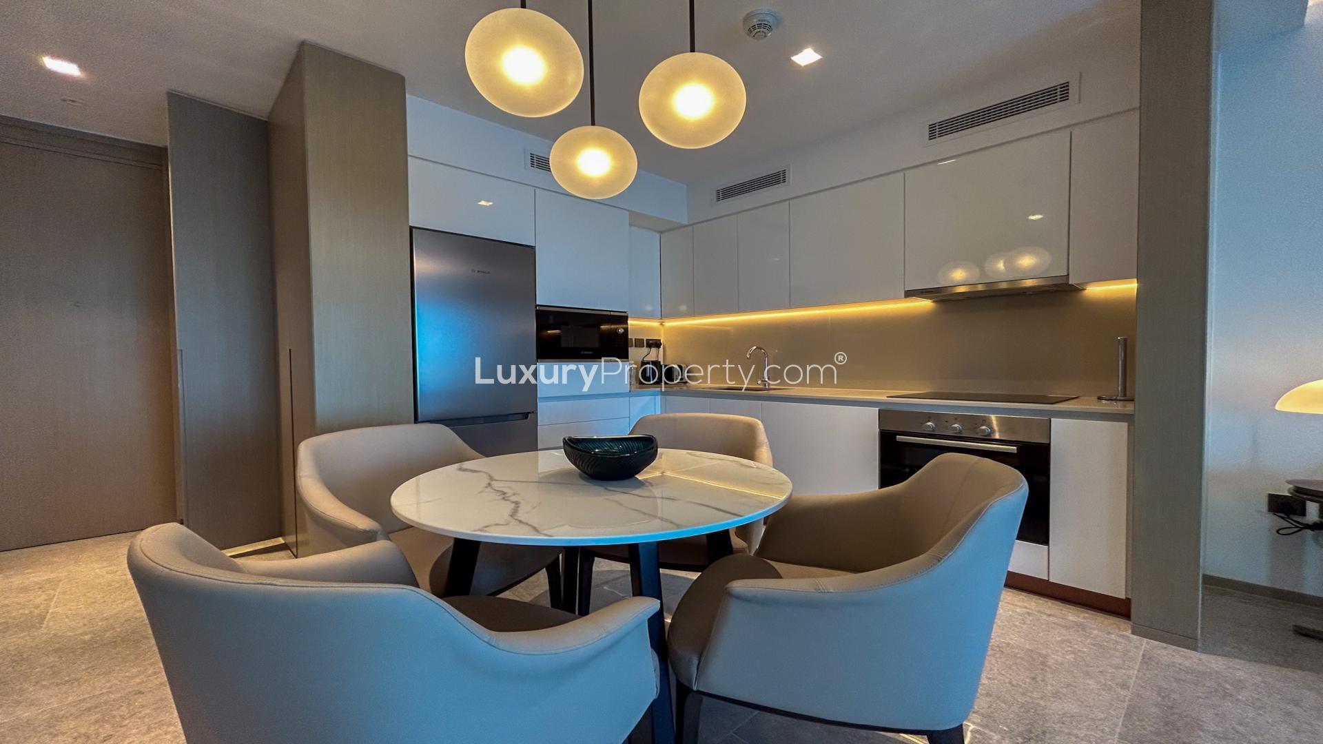 Modern kitchen in luxury 1-bedroom apartment, Address Harbour Point, Dubai Creek Harbour