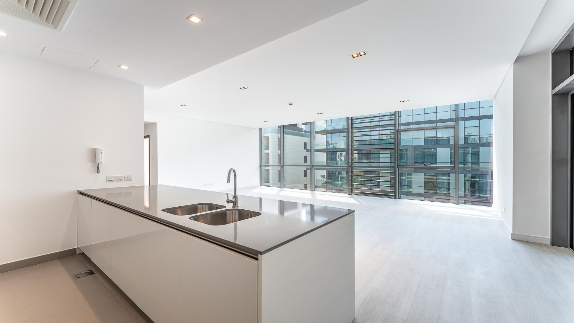 Modern open-plan living area in City Walk 1-bedroom apartment for rent