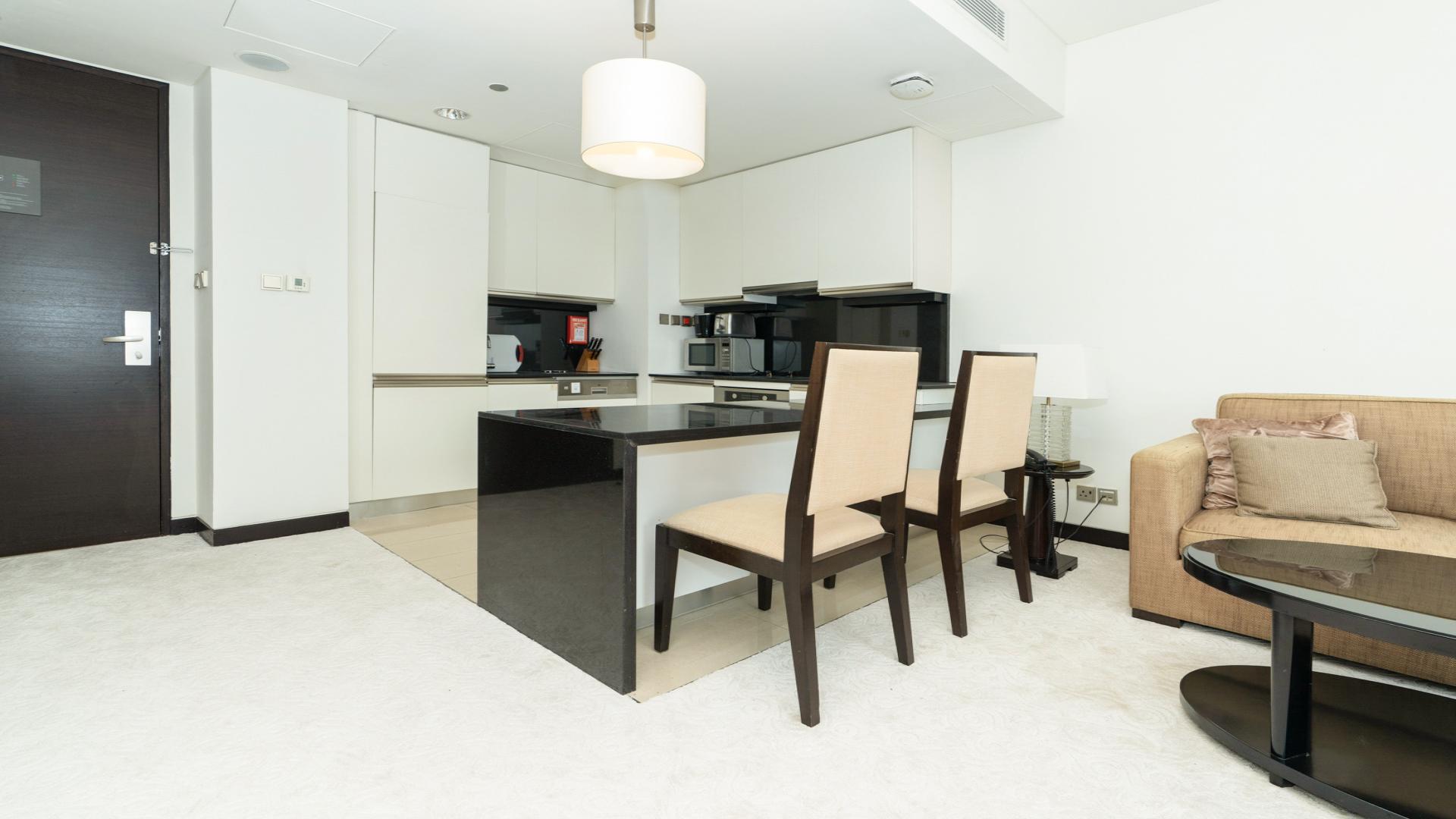 Modern one-bedroom apartment interior in JW Marriott Hotel Marina, Dubai Marina, available for rent