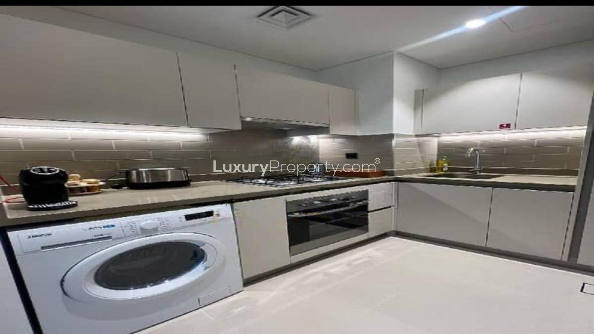 Outdoor pool area at Sobha Creek Vistas Tower B apartment, Sobha Hartland community