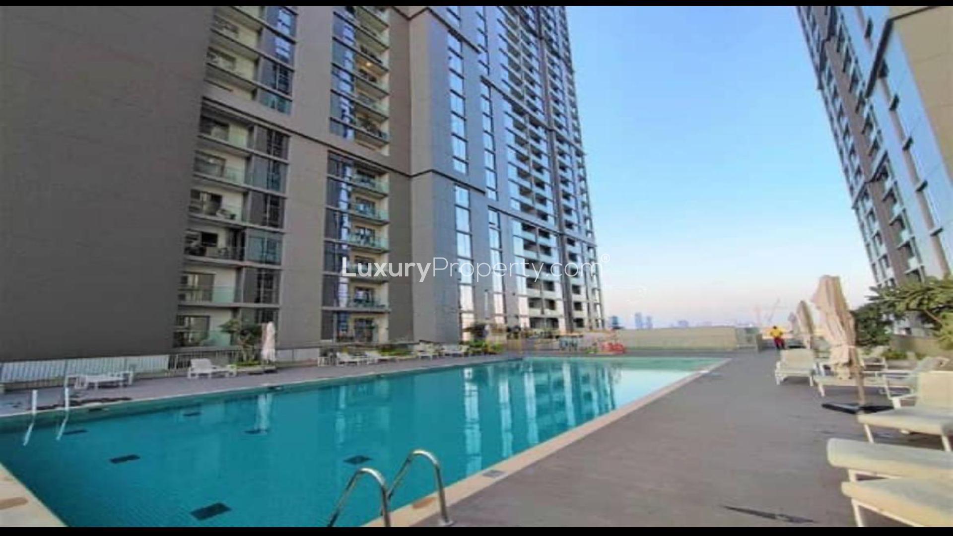Fully furnished living room in Sobha Creek Vistas Tower B apartment, Sobha Hartland
