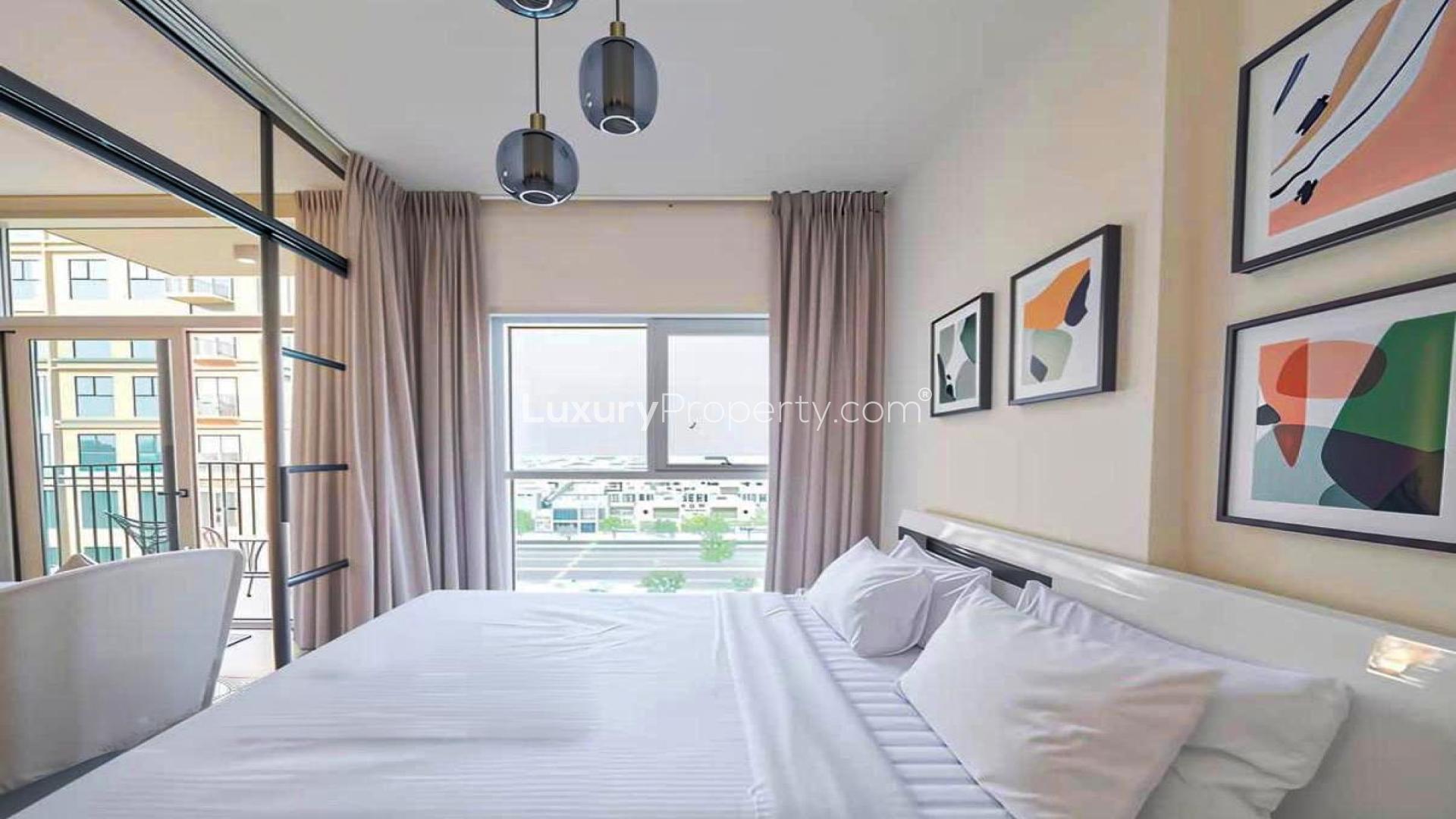 Modern one-bedroom apartment interior at Collective Tower 1, Dubai Hills Estate