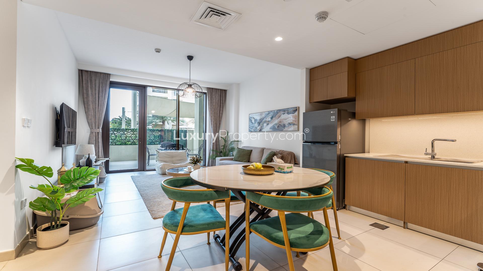 Modern living room in Bayshore at Creek Beach, Dubai Creek Beach apartment for rent