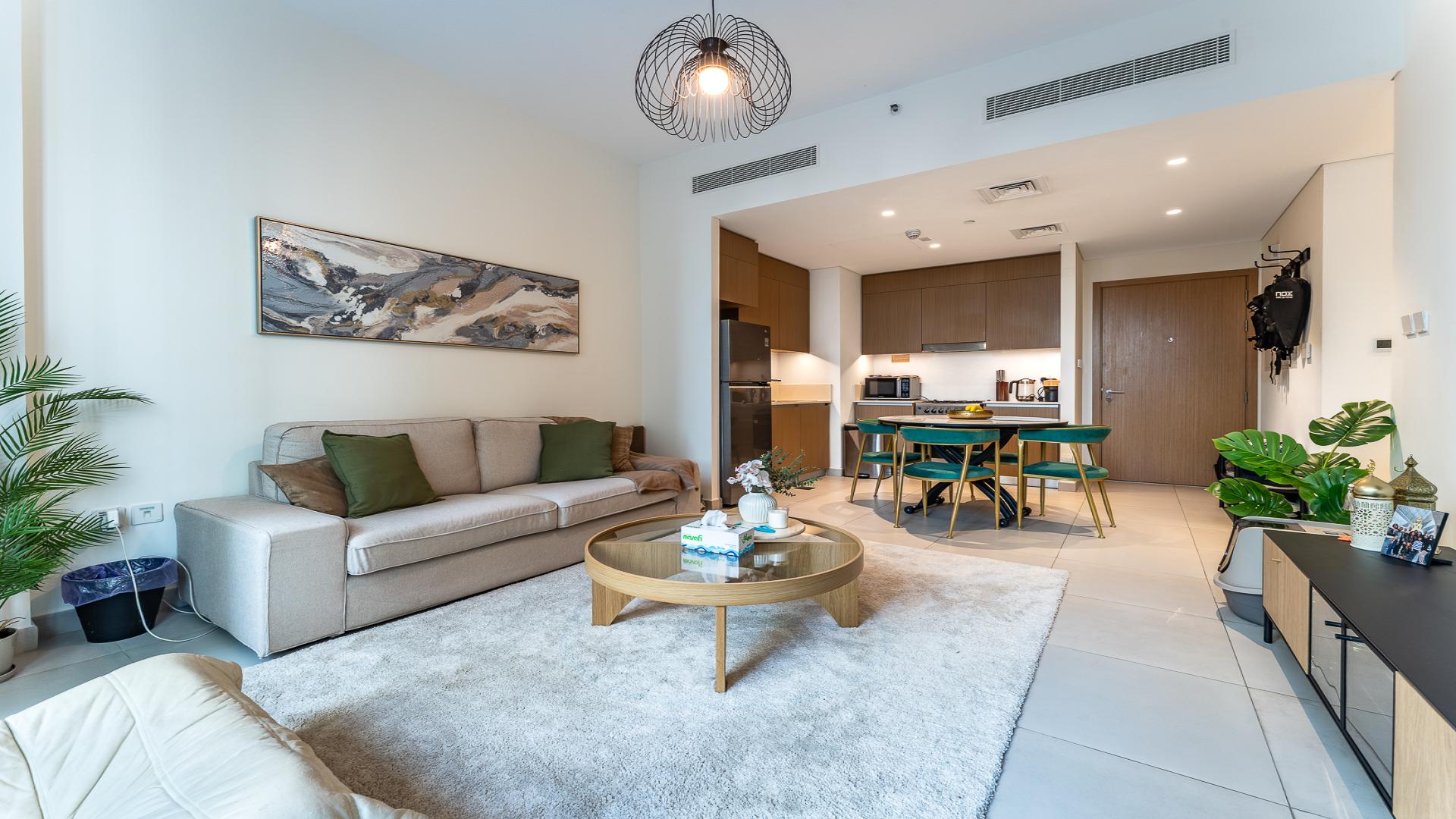 Low floor upgraded 1-bedroom apartment interior at Bayshore, Dubai Creek Beach for rent