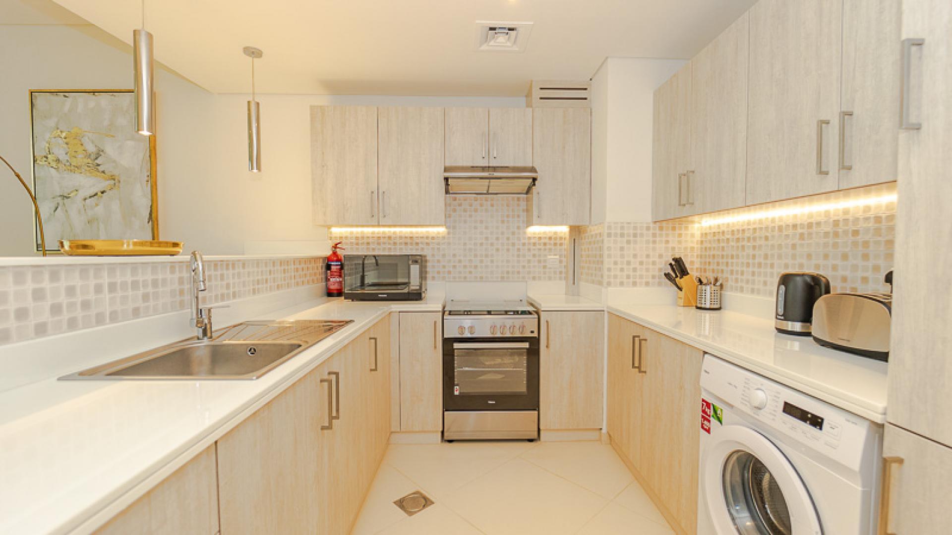 Elegant living room in 1-bedroom apartment, Seven Palm, Palm Jumeirah with modern decor