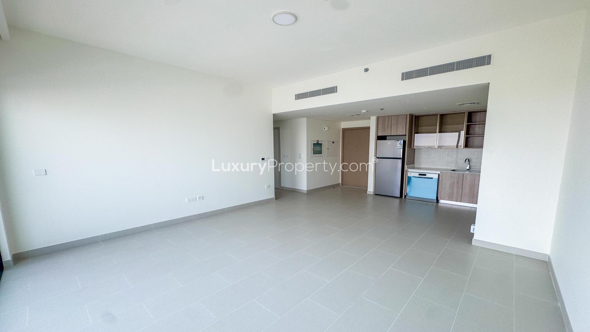 High floor apartment in Dubai Hill Estate with modern kitchen and appliances included