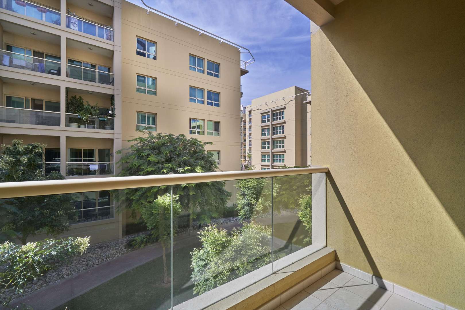 Spacious living area in one-bedroom apartment, Al Samar, The Greens, for rent