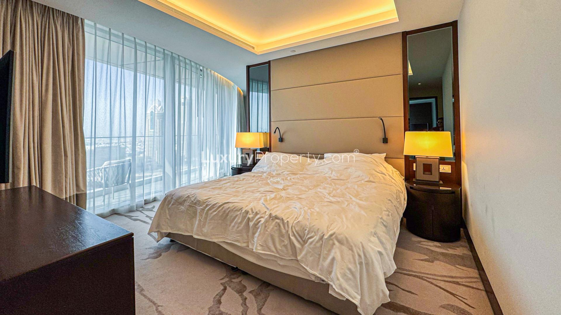 Modern kitchen in 1-bed apartment, Address Sky View Towers, Downtown Dubai. Rent. LP44947