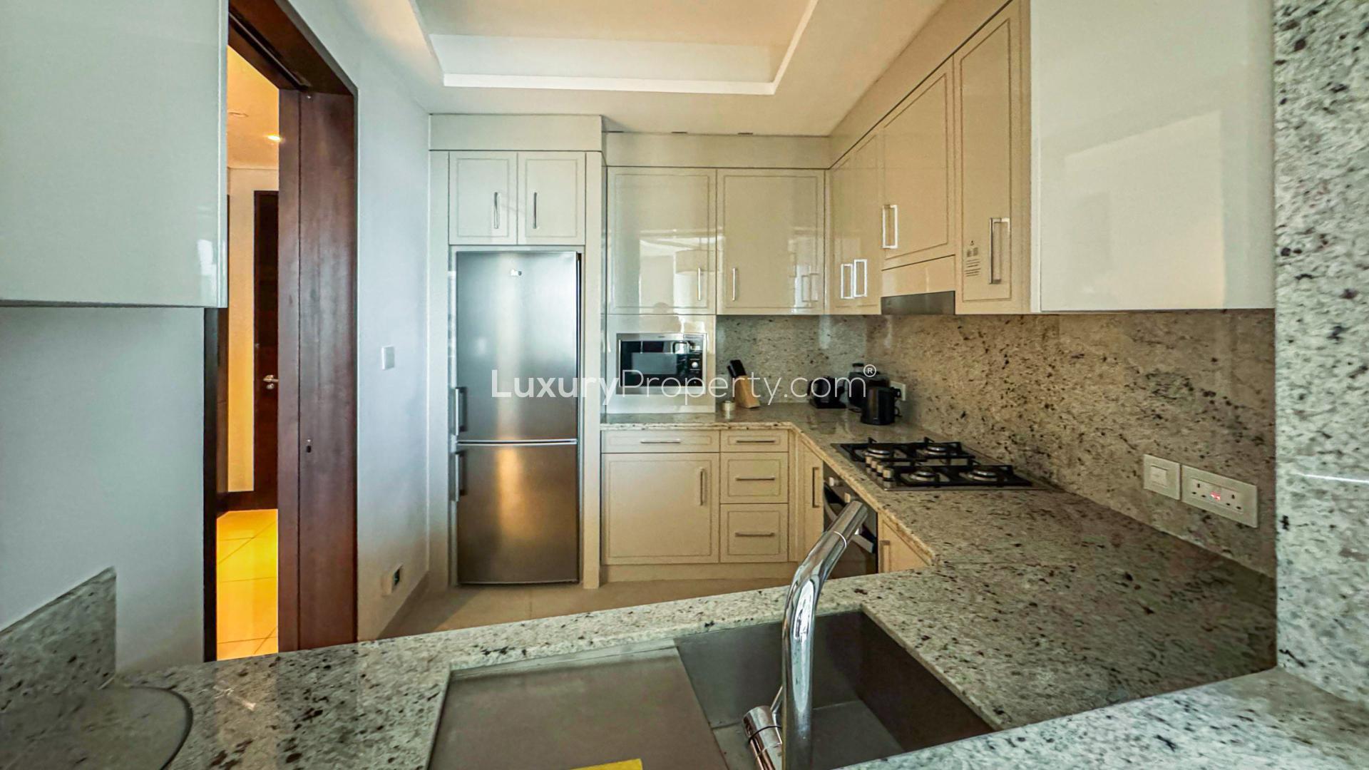 Modern living room in 1-bed apartment, The Address Sky View Towers, Downtown Dubai