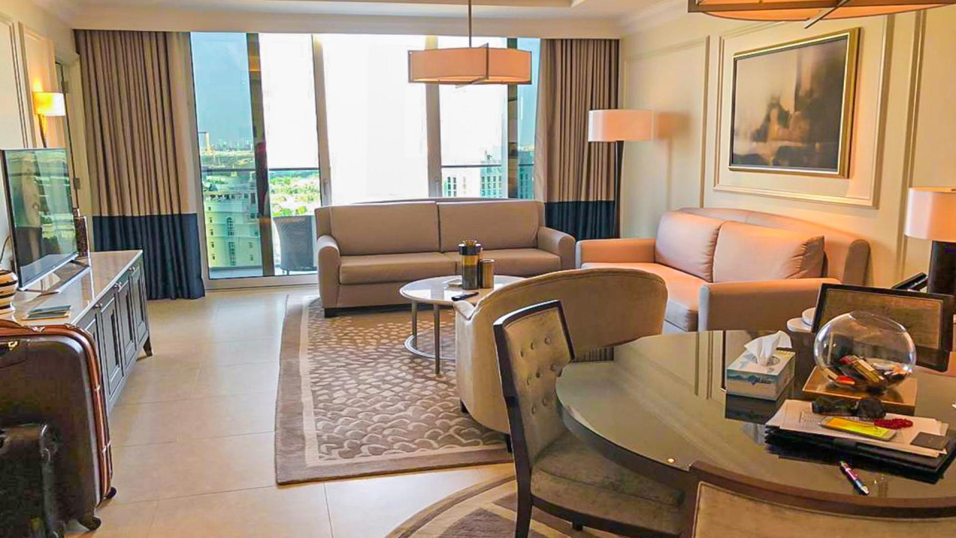 Modern living room in 1-bedroom apartment, The Address The BLVD, Downtown Dubai
