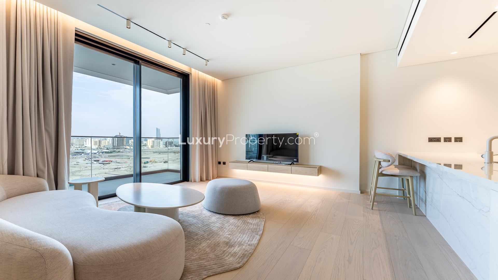 High floor, fully furnished bedroom in Al Jaddaf apartment, Kempinski Residences The Creek