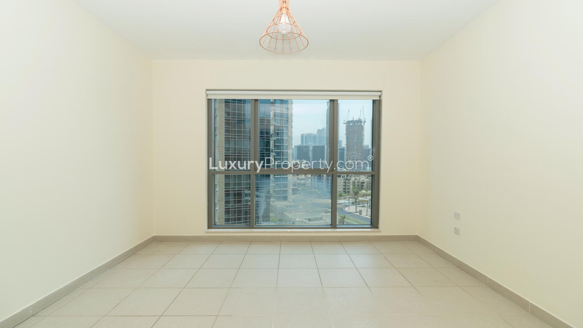 View from Boulevard Central Towers apartment in Downtown Dubai, showcasing cityscape and skyline