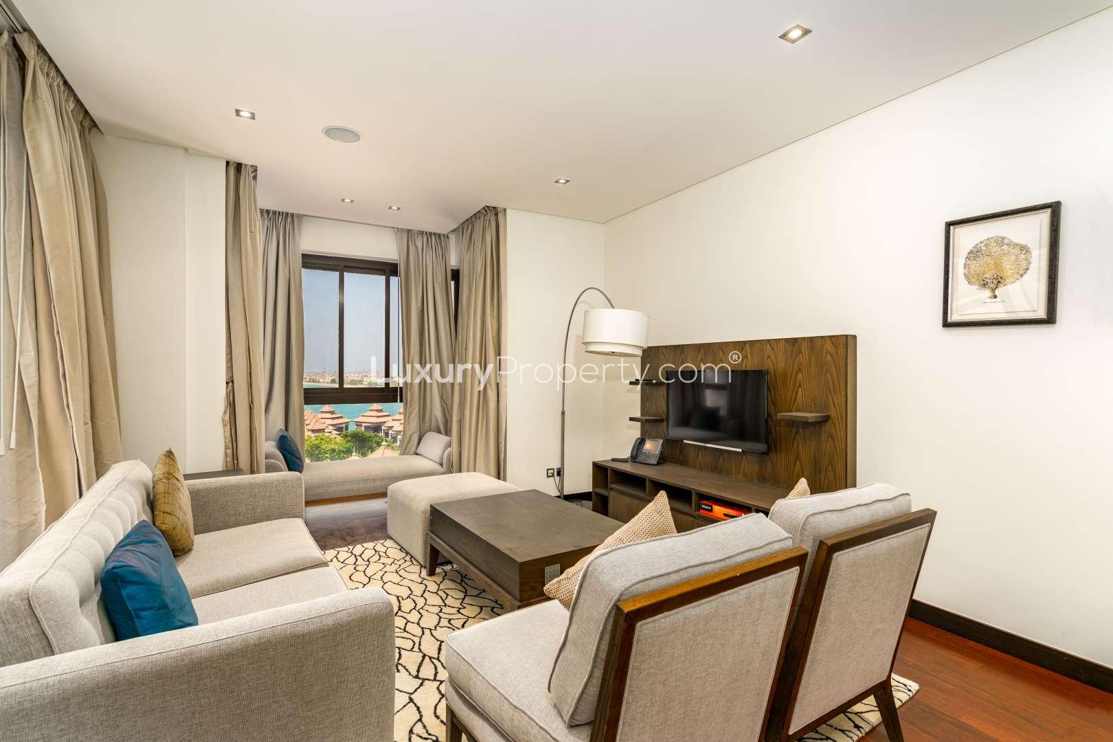 Exterior view of Anantara Residences apartment building, Palm Jumeirah, available for rent