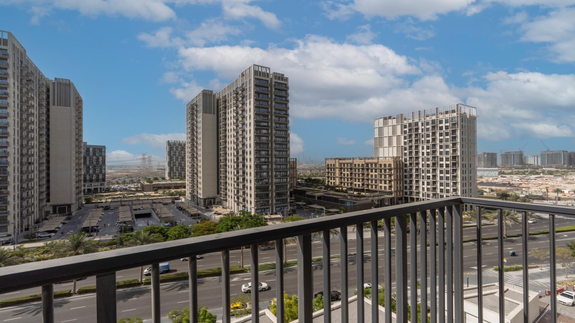 Modern living room and kitchen in 1-bedroom apartment, Dubai Hills Estate, Executive Residences