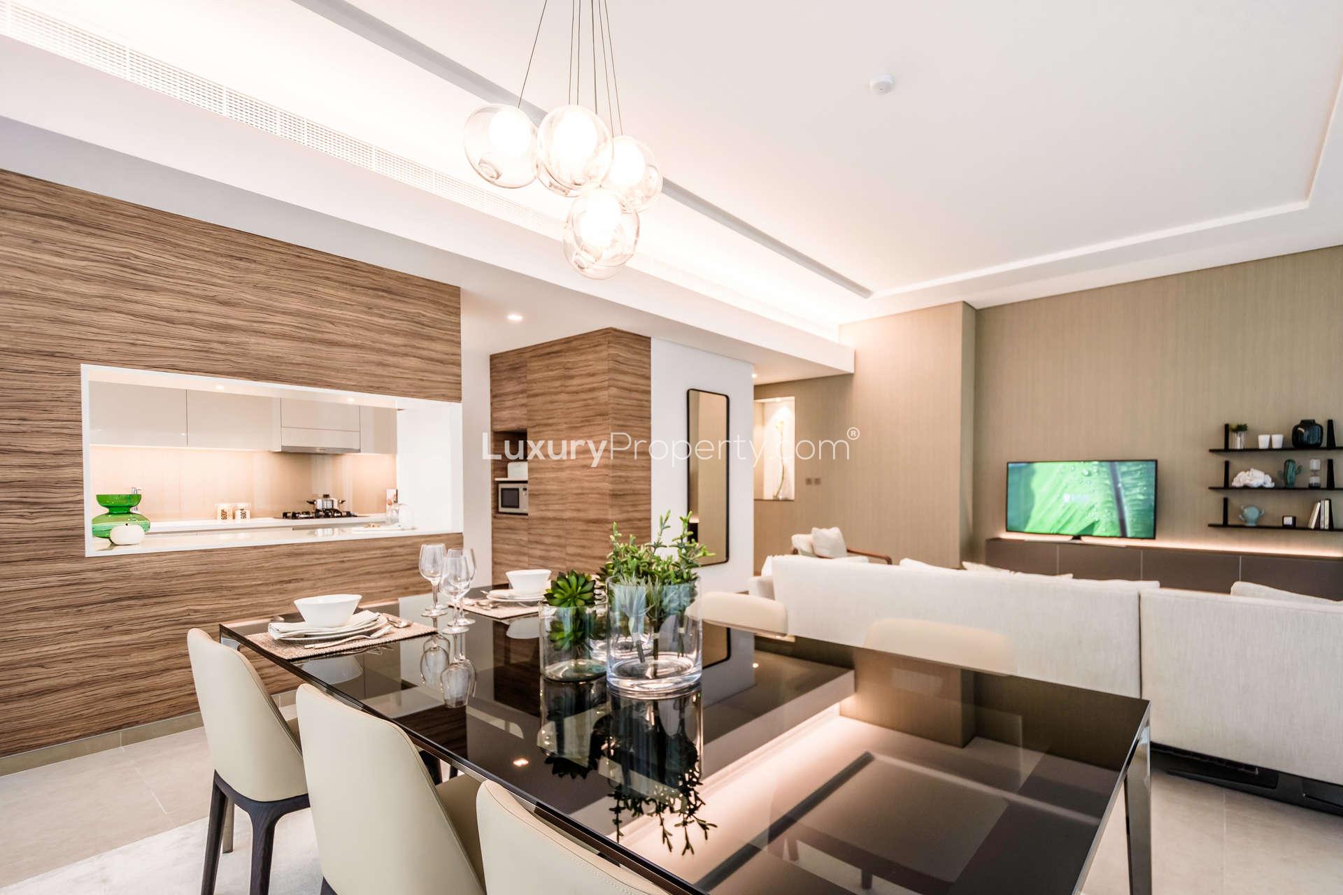 Modern kitchen in high-floor 1-bedroom apartment, Banyan Tree Residences Hillside, Jumeirah Lake Towers