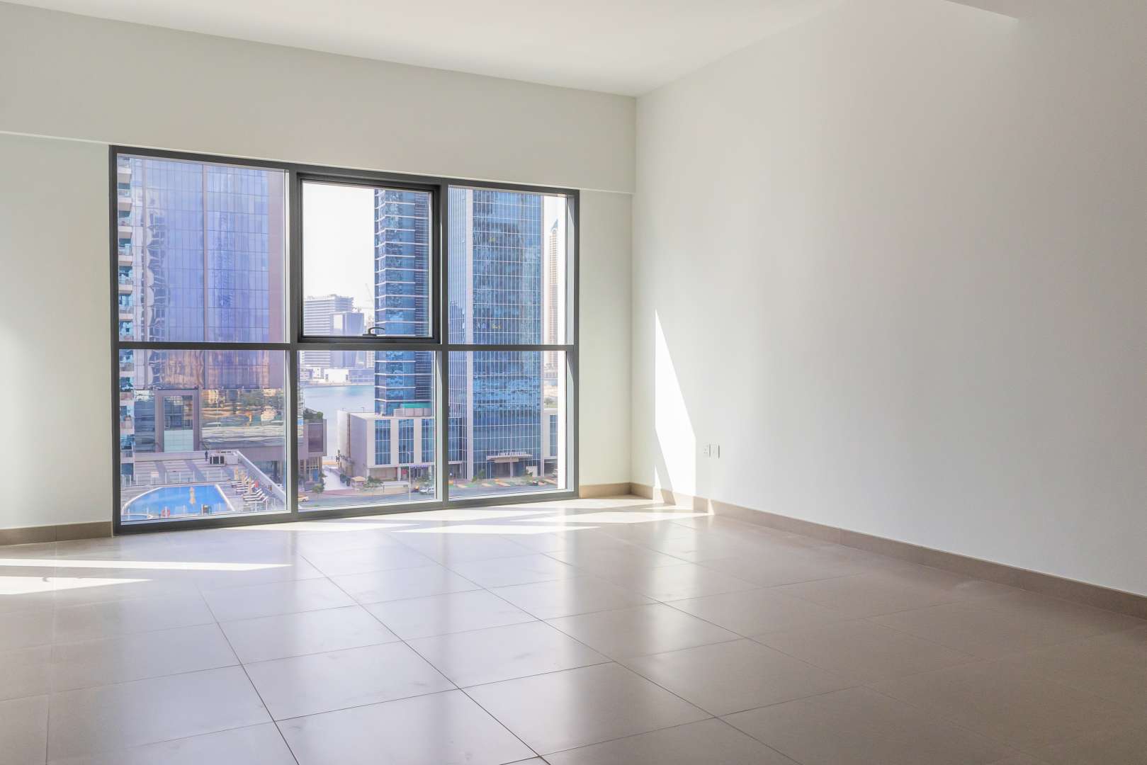Brand new apartment interior in Bellevue Towers, Downtown Dubai, featuring open living space