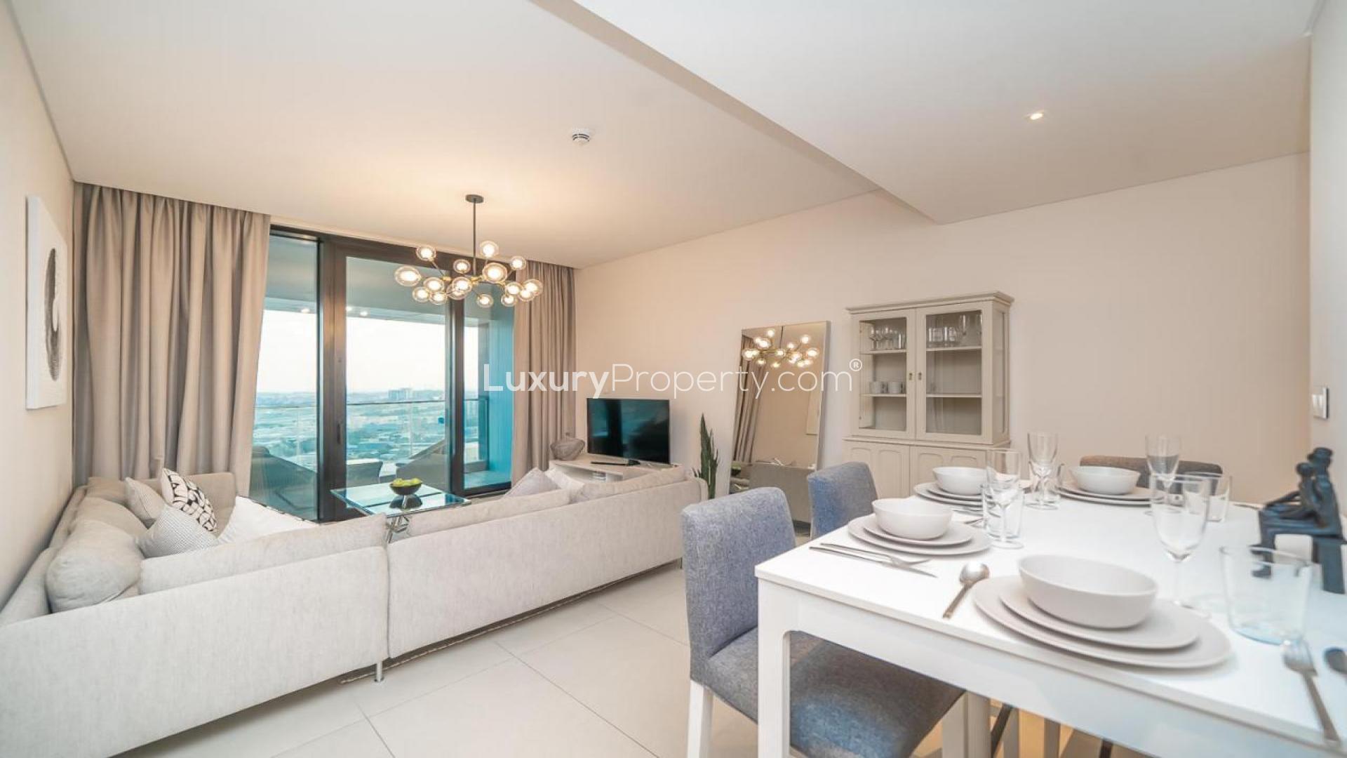 Furnished living room in one-bedroom apartment, The Address Jumeirah Resort, Jumeirah Beach Residence