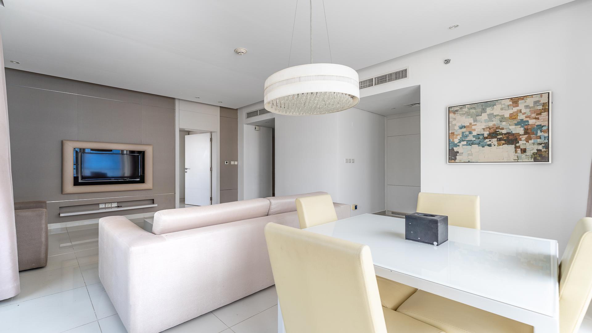 Modern living room in Damac Maison The Vogue apartment, Business Bay, with stylish decor