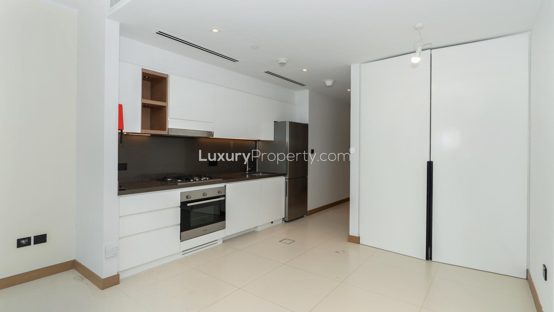 Dubai Marina skyline view from Vida Residences apartment, featuring waterfront and luxury yachts