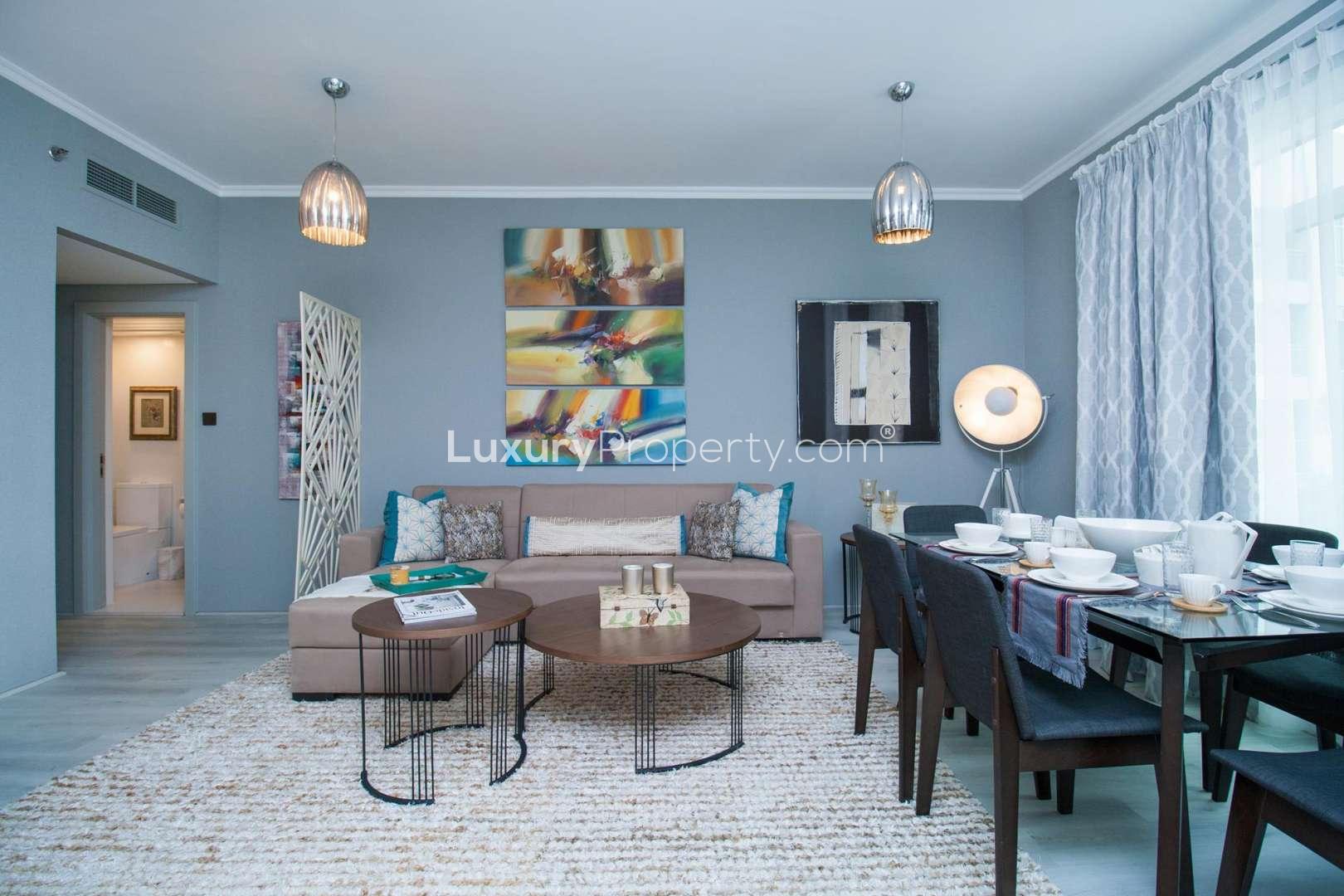 Modern kitchen in luxury 1-bedroom apartment, Burj Views, Downtown Dubai