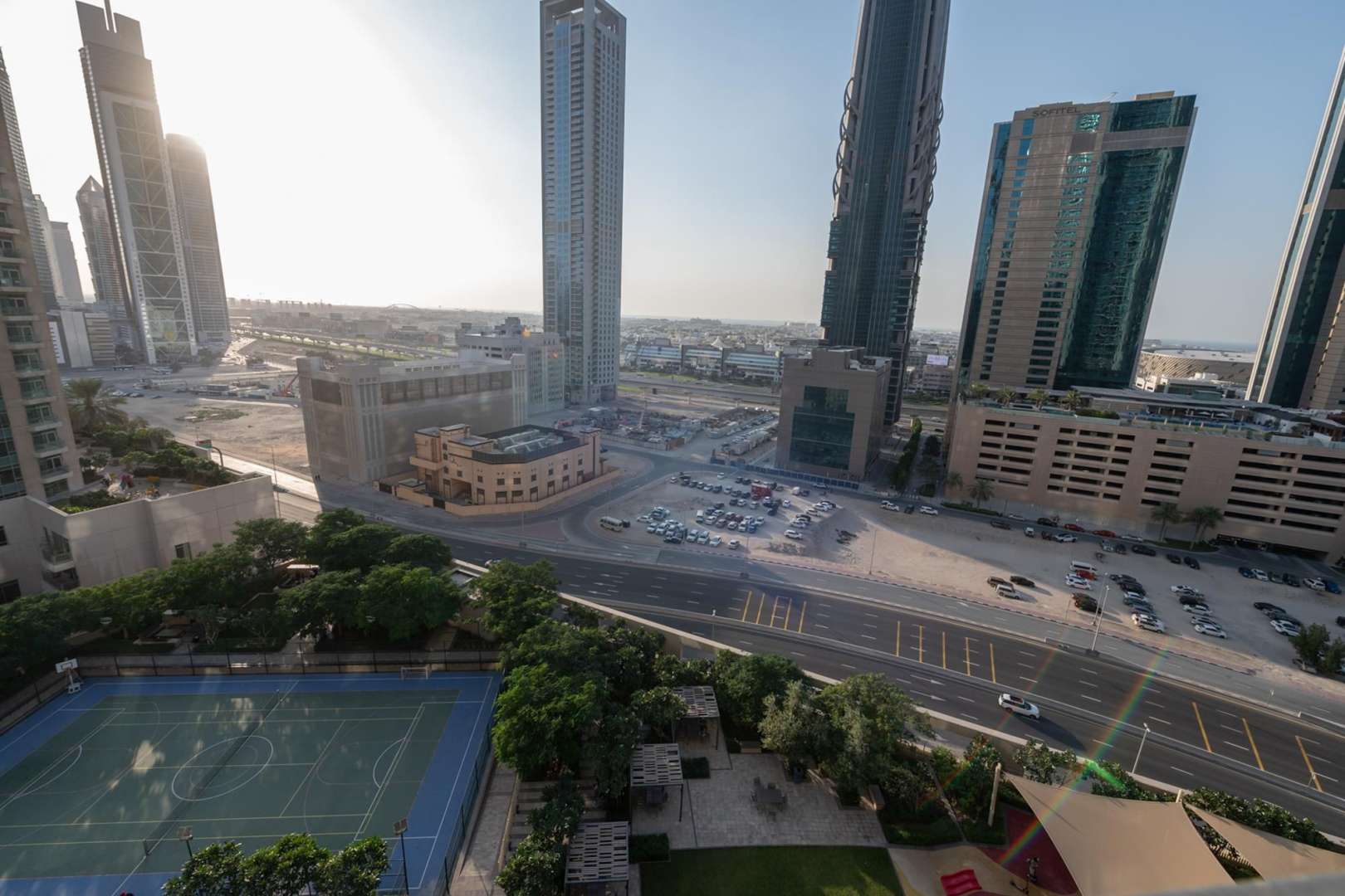Bright living area in luxury 1-bedroom apartment, Burj Vista, Downtown Dubai, with city views