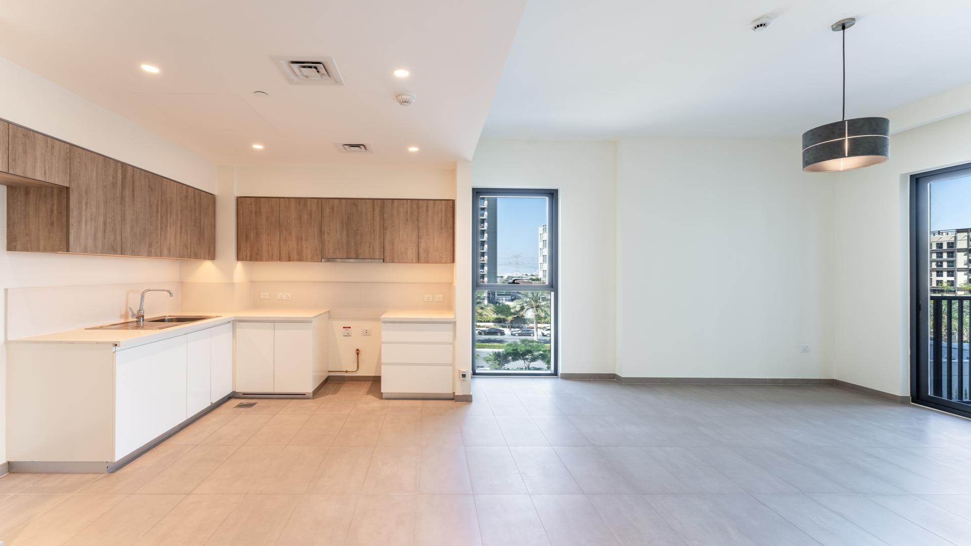 N/A,Bright kitchen and living area in 1-bedroom apartment, Executive Residences, Dubai Hills Estate