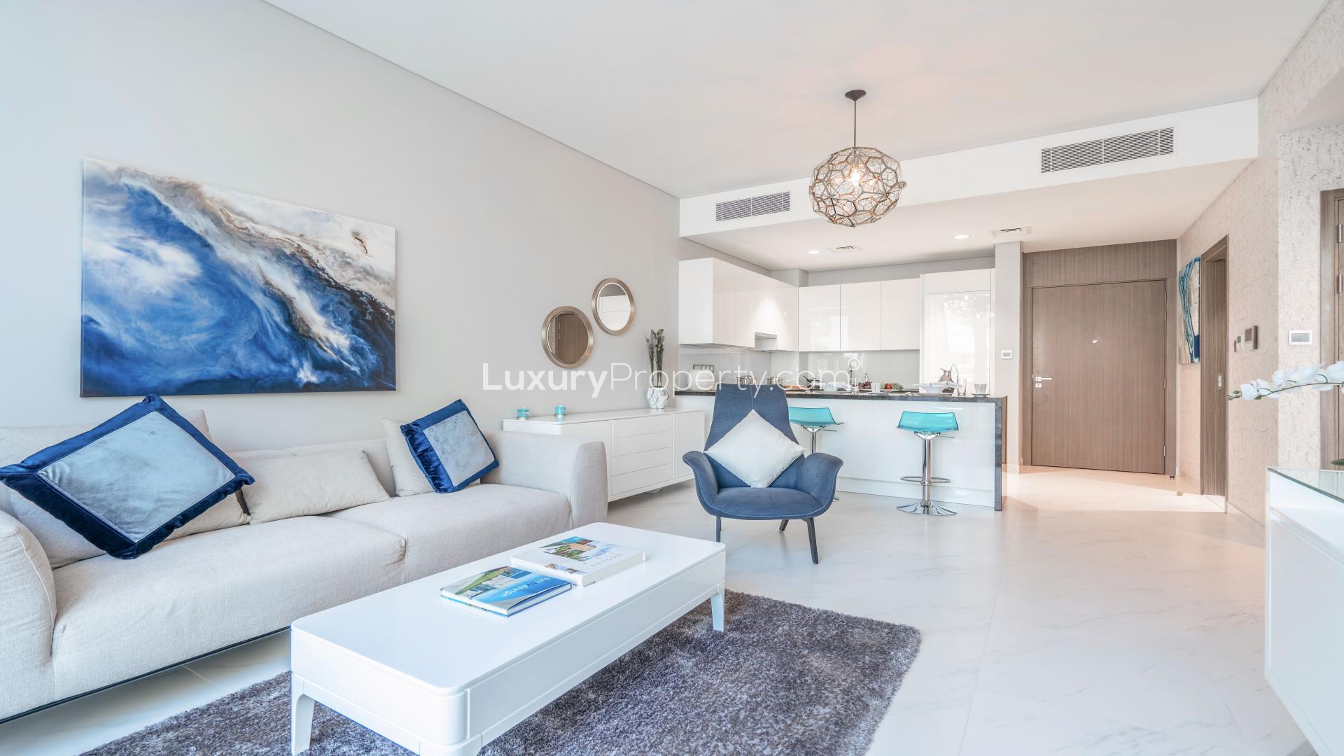Brand new furnished apartment living room in District One, Mohammed Bin Rashid City