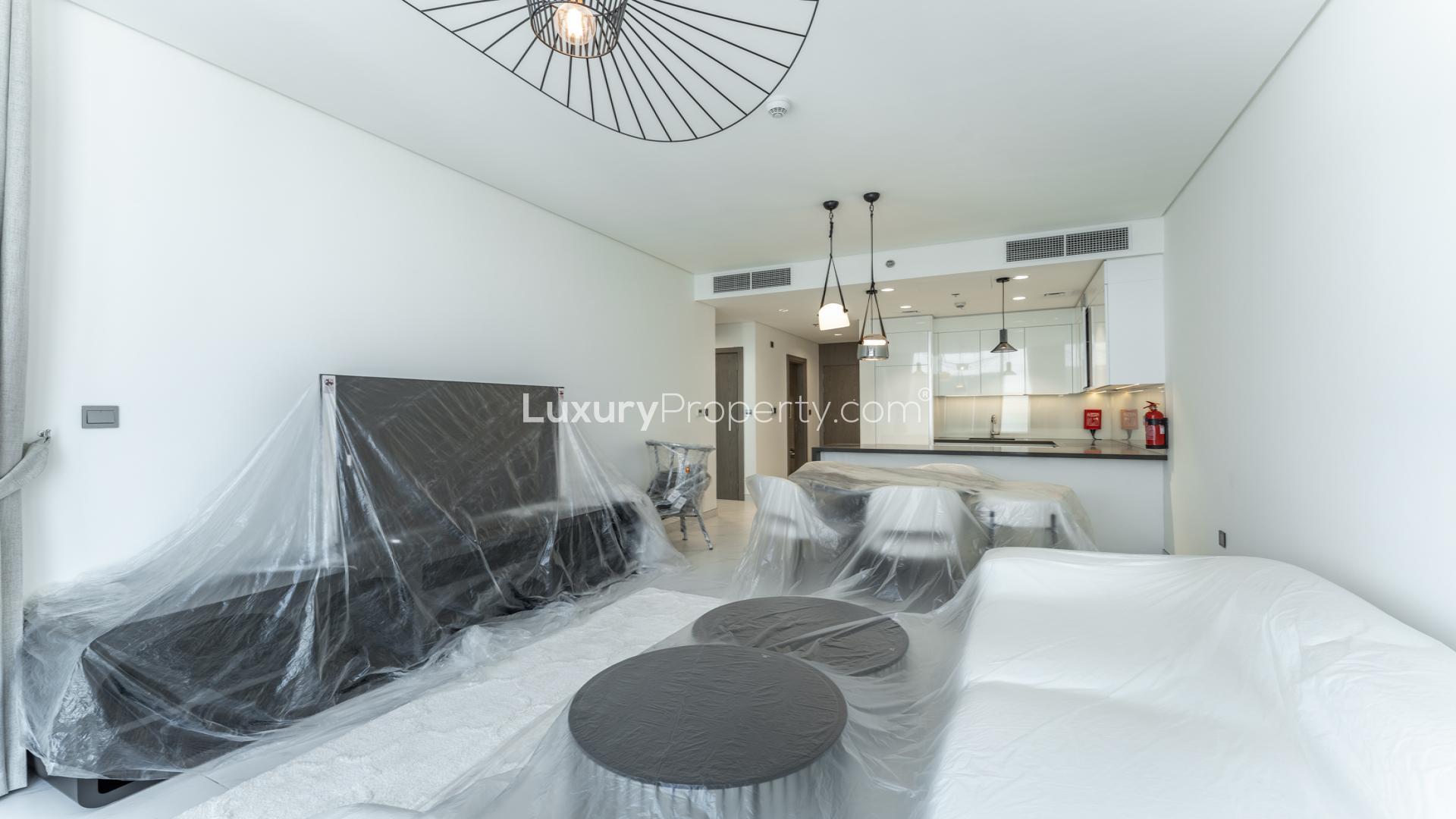 Brand new furnished apartment interior in District One, Mohammed Bin Rashid City, for rent