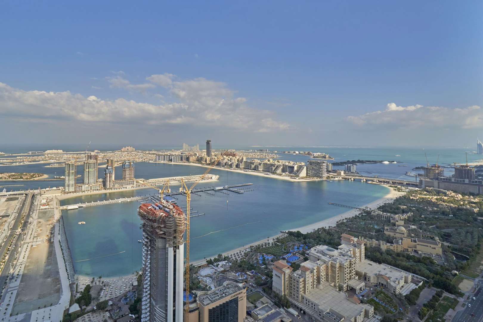 Balcony view from luxury one-bedroom apartment in Elite Residence, Dubai Marina