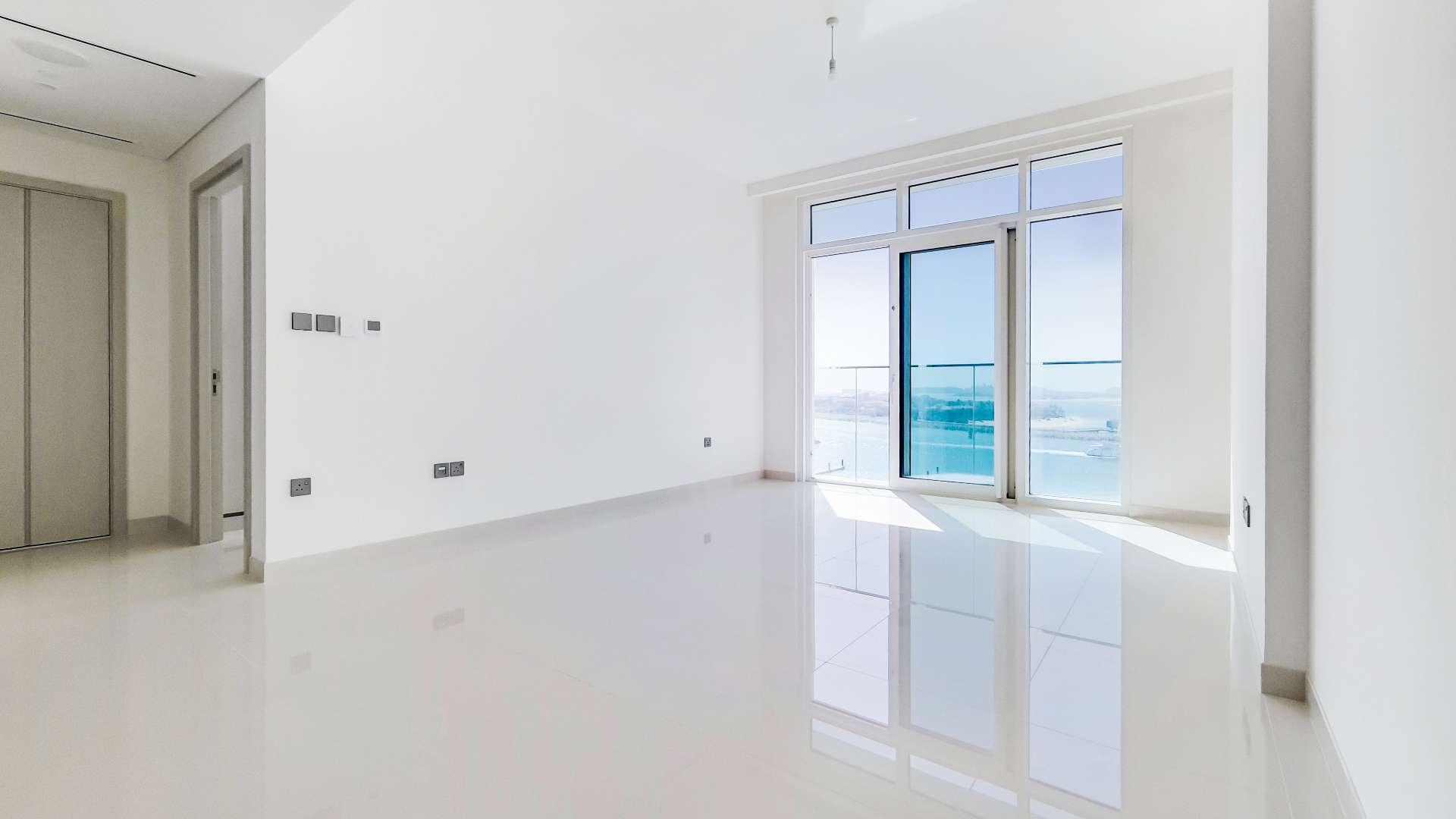 Empty apartment interior with full sea view at Emaar Beachfront, Dubai Harbour