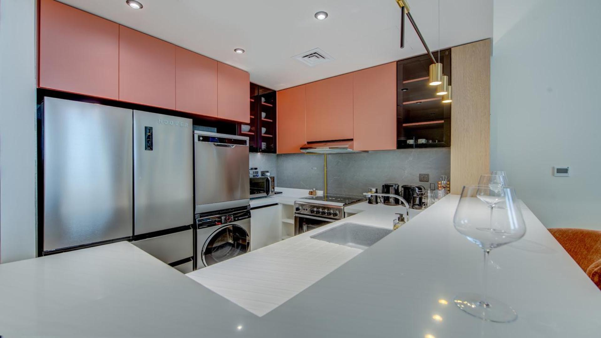 Furnished living area with modern decor in JLT 1-bedroom apartment, MBL Royal