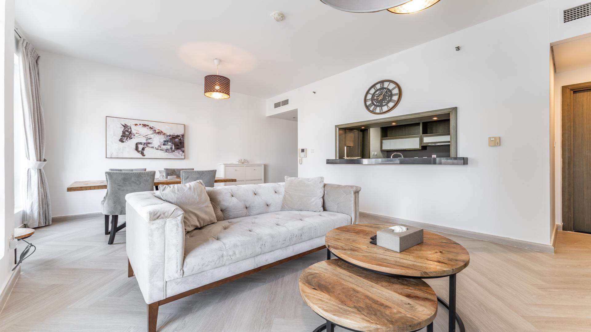 Newly upgraded living room in 1-bedroom apartment, The Lofts Central, Downtown Dubai