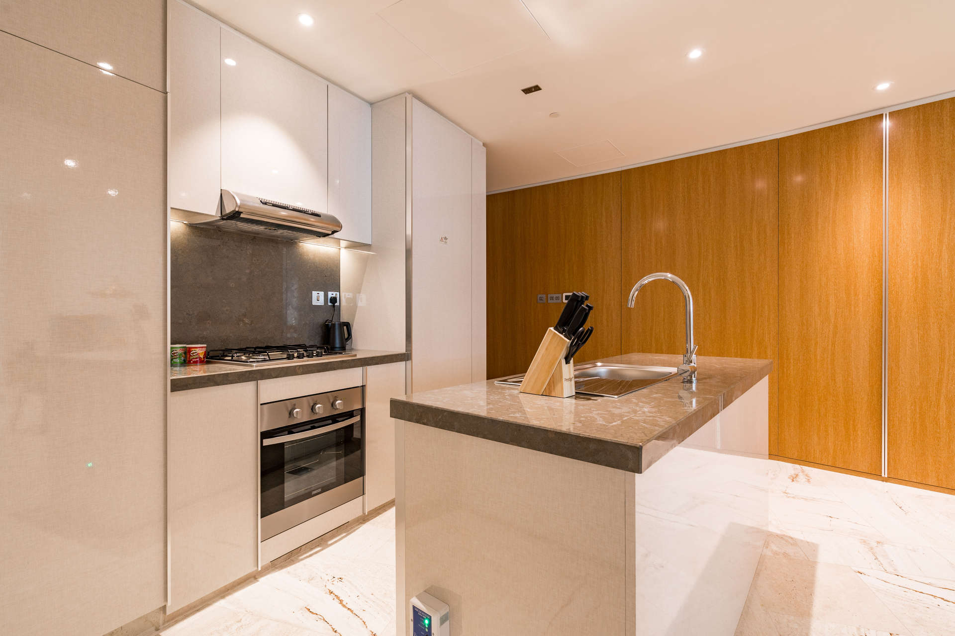 Spacious furnished living room in The Five at Jumeirah Village Circle apartment for sale