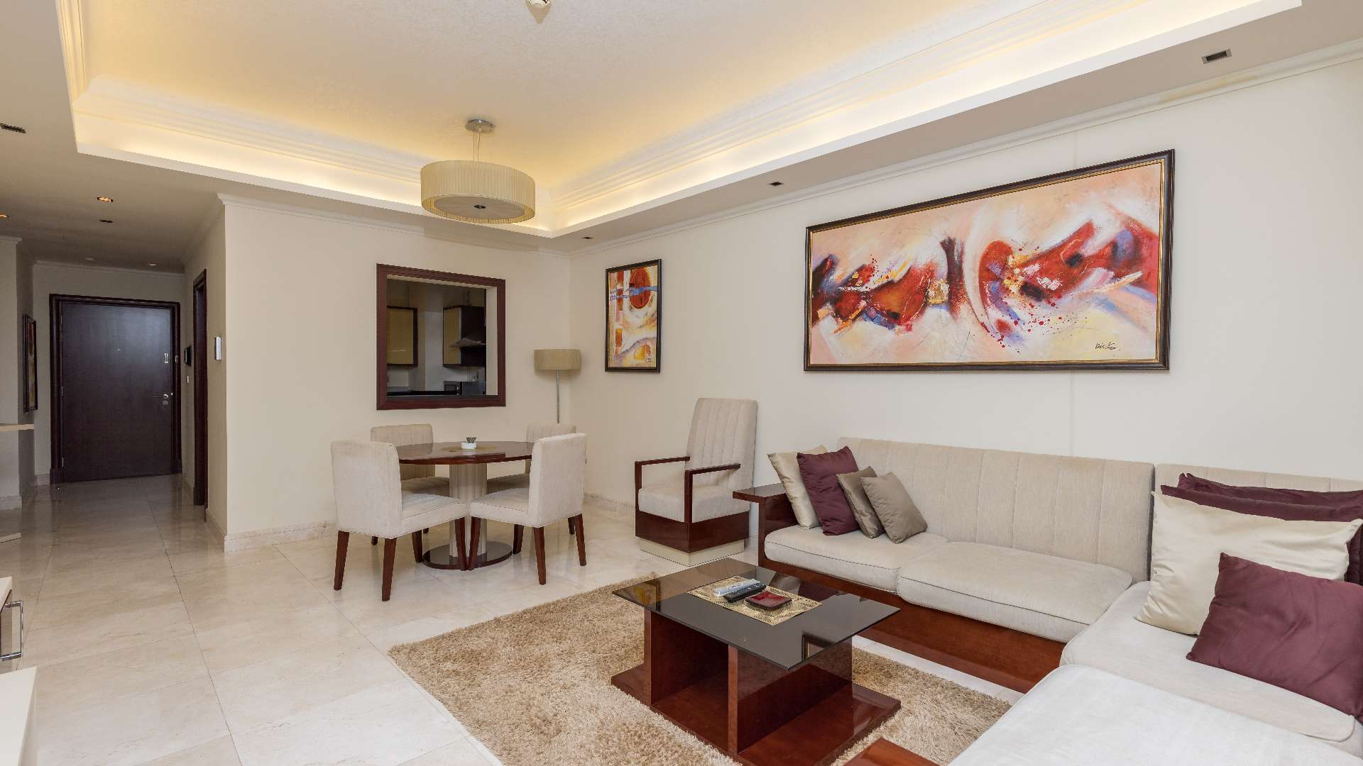 N/A,Lovely furnished living room in Grandeur Residences, Palm Jumeirah apartment for rent
