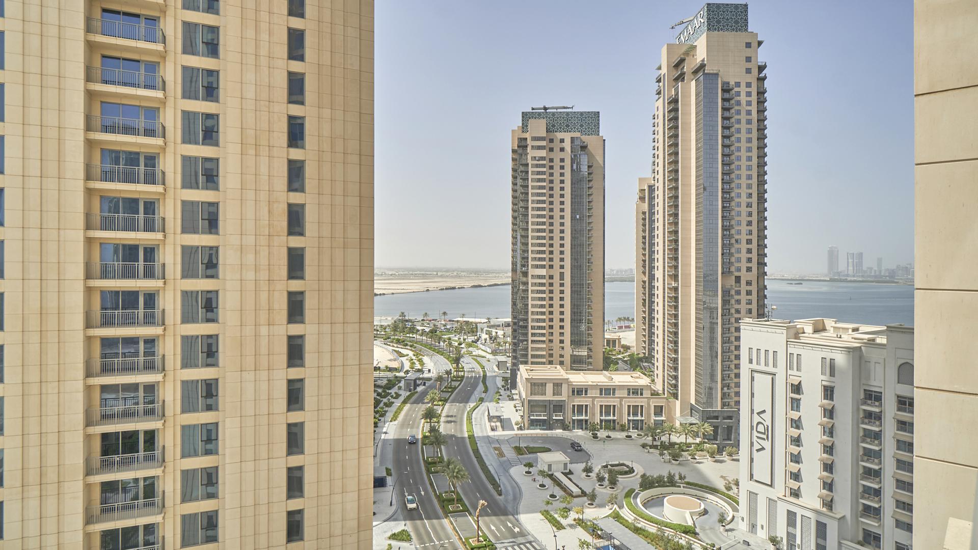 Furnished living room in 1-bedroom apartment, Harbour Views, Dubai Creek Harbour, modern decor