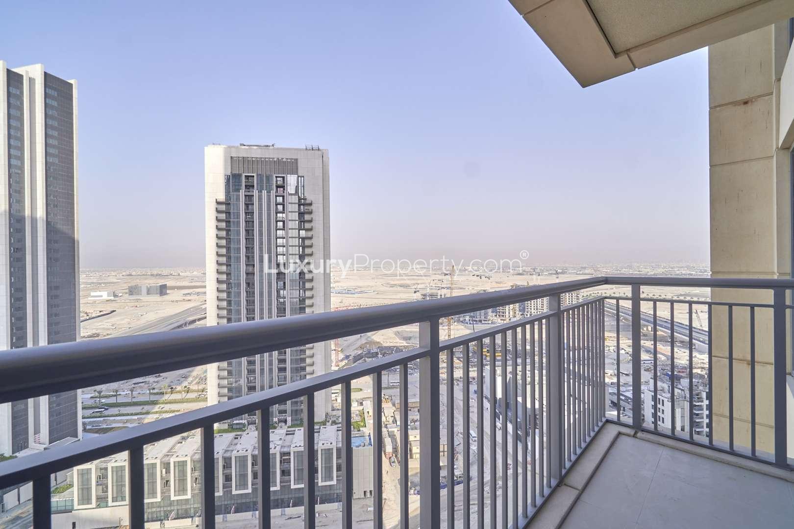 1-bedroom apartment interior with balcony views in Dubai Creek Harbour, Harbour Views 2